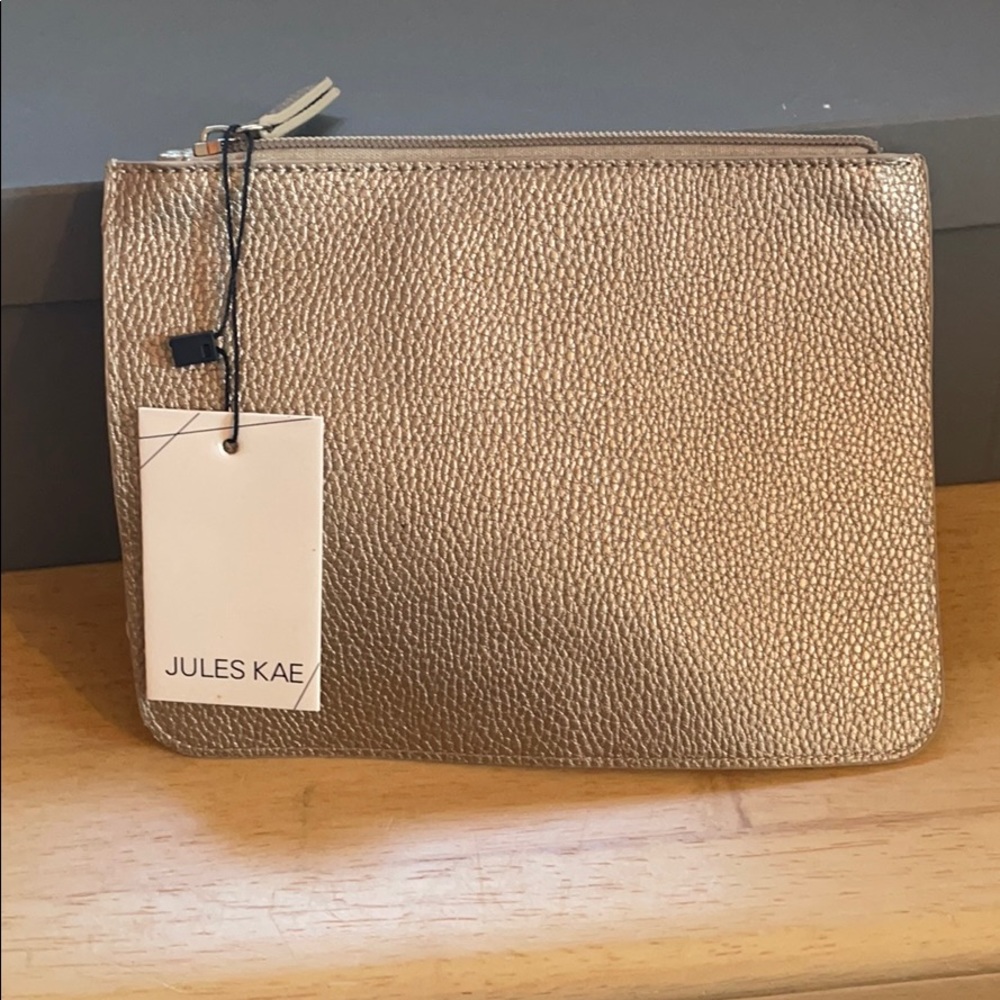 NWT gold clutch by Jules Kae